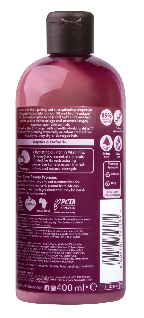 Mongongo Repairing & Strengthening Shampoo 400ml - Image 2